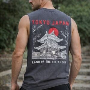 Tokyo Japan Graphic Tank Top - Charcoal